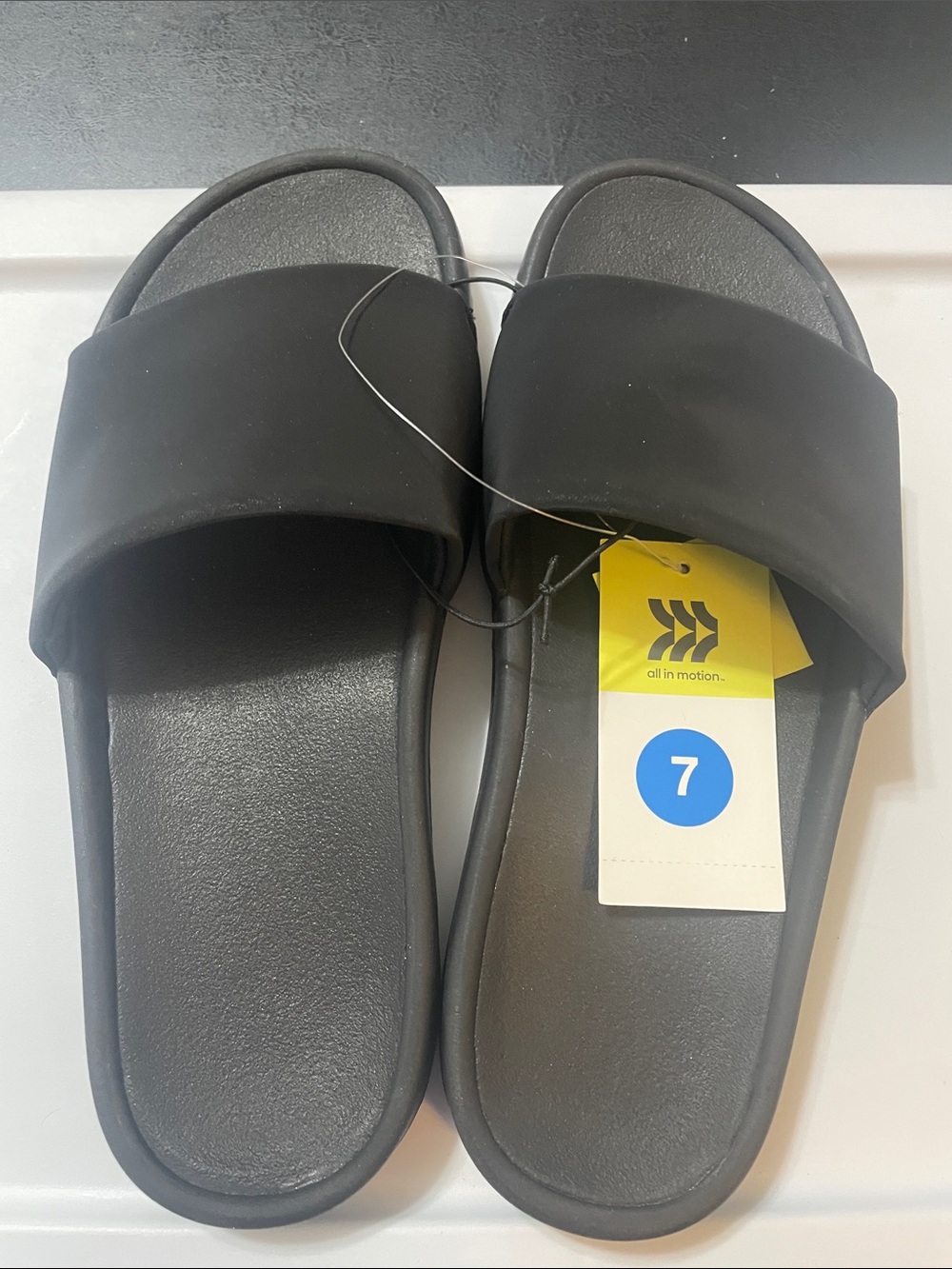 all in motion Black Slide Sandals NWT Sz. 7